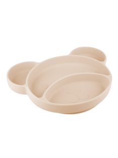   Canpol babies Szilikon osztott tányér, tapadókoronggal, Mackó - krémszín