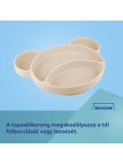 Canpol babies Szilikon osztott tányér, tapadókoronggal, Mackó - krémszín