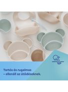 Canpol babies Szilikon osztott tányér, tapadókoronggal, Mackó - krémszín