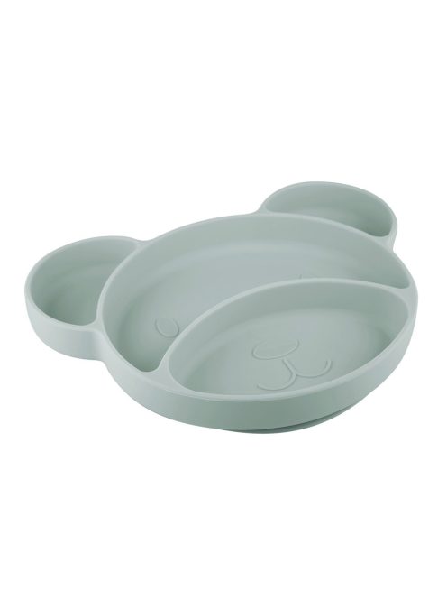 Canpol babies Szilikonos, osztott tányér tapadókoronggal, Mackó - zöld