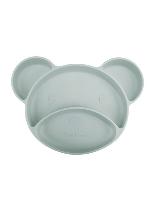 Canpol babies Szilikonos, osztott tányér tapadókoronggal, Mackó - zöld