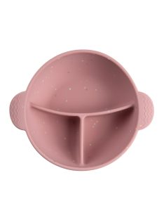   Canpol babies Szilikon osztott tál, tapadókoronggal, 360ml, DOTS - pink