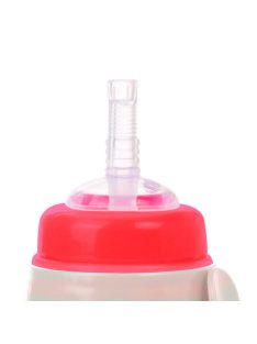   Canpol babies Cseppmentes sport itatópohár, szilikon szívószállal, 350 ml, HELLO LITTLE - piros