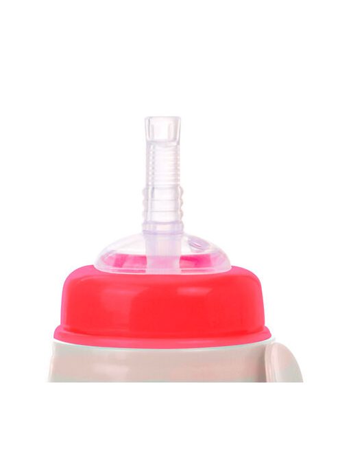 Canpol babies Cseppmentes sport itatópohár, szilikon szívószállal, 350 ml, HELLO LITTLE - piros