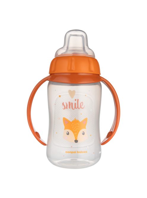 Canpol babies Tanulópohár szilikon ivócsőrrel, CUTE ANIMALS, 320ml, róka