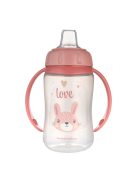 Canpol babies Tanulópohár szilikon ivócsőrrel, CUTE ANIMALS, 320ml, nyuszi