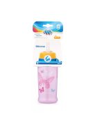 Canpol babies Cseppmentes itatópohár, szilikon szívószállal, 350 ml, BUTTERFLY - rózsaszín