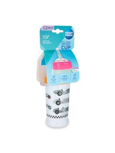   Canpol babies Sport itatópohár, cseppmentes szilikon szívószállal, 350 ml, RACING - világoskék