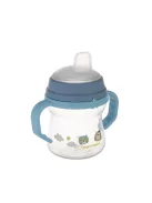 Canpol babies Itatópohár szilikonos ivócsőrrel, FirstCup, 150 ml, Bonjour Paris - kék