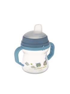  Canpol babies Itatópohár szilikonos ivócsőrrel, FirstCup, 150 ml, Bonjour Paris - kék