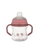 Canpol babies Itatópohár szilikonos ivócsőrrel, FirstCup, 150 ml, Bonjour Paris - rózsaszín