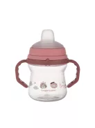 Canpol babies Itatópohár szilikonos ivócsőrrel, FirstCup, 150 ml, Bonjour Paris - rózsaszín