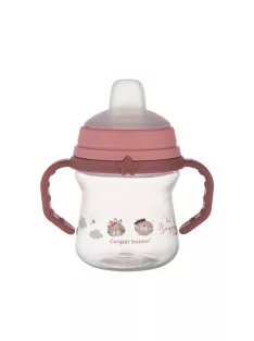   Canpol babies Itatópohár szilikonos ivócsőrrel, FirstCup, 150 ml, Bonjour Paris - rózsaszín