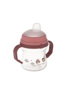 Canpol babies Itatópohár szilikonos ivócsőrrel, FirstCup, 150 ml, Bonjour Paris - rózsaszín