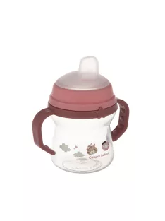   Canpol babies Itatópohár szilikonos ivócsőrrel, FirstCup, 150 ml, Bonjour Paris - rózsaszín