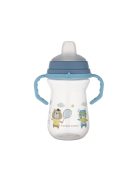 Canpol babies Itatópohár szilikonos ivócsőrrel, FirstCup, 250 ml, Bonjour Paris - kék