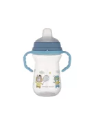 Canpol babies Itatópohár szilikonos ivócsőrrel, FirstCup, 250 ml, Bonjour Paris - kék