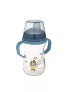 Canpol babies Itatópohár szilikonos ivócsőrrel, FirstCup, 250 ml, Bonjour Paris - kék