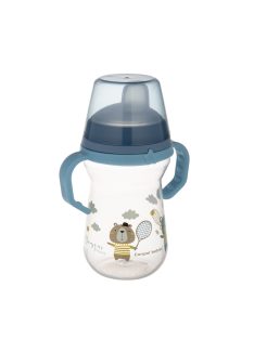   Canpol babies Itatópohár szilikonos ivócsőrrel, FirstCup, 250 ml, Bonjour Paris - kék