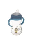 Canpol babies Itatópohár szilikonos ivócsőrrel, FirstCup, 250 ml, Bonjour Paris - kék