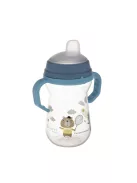 Canpol babies Itatópohár szilikonos ivócsőrrel, FirstCup, 250 ml, Bonjour Paris - kék