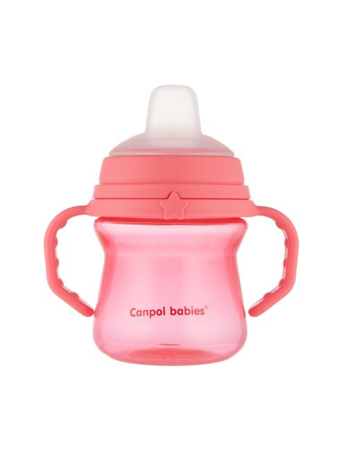 Canpol babies Itatópohár szilikonos ivócsőrrel, FirstCup, 150 ml, rózsaszín