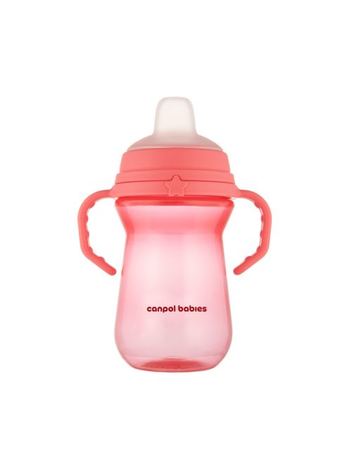 Canpol babies Itatópohár szilikonos ivócsőrrel, FirstCup, 250 ml, rózsaszín