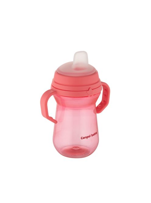 Canpol babies Itatópohár szilikonos ivócsőrrel, FirstCup, 250 ml, rózsaszín