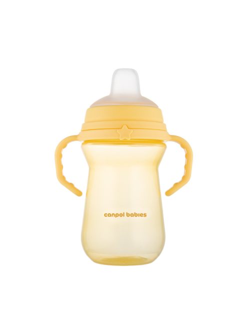 Canpol babies Itatópohár szilikonos ivócsőrrel, FirstCup, 250 ml, sárga