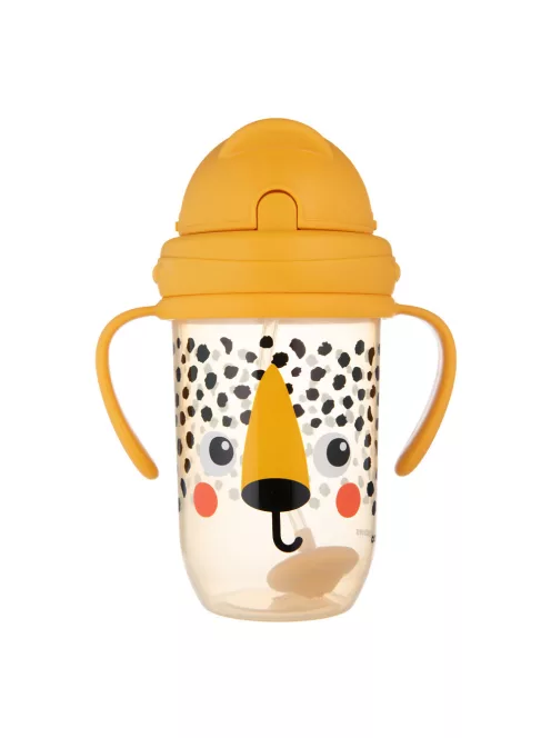 Canpol babies Súlyozott szívószálas itatópohár, 270ml, BabiesBoo, gepárd