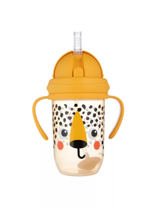 Canpol babies Súlyozott szívószálas itatópohár, 270ml, BabiesBoo, gepárd