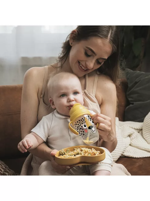 Canpol babies Súlyozott szívószálas itatópohár, 270ml, BabiesBoo, gepárd