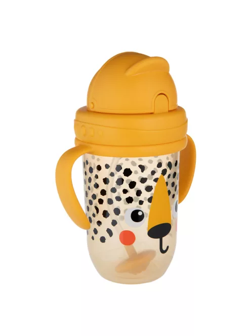 Canpol babies Súlyozott szívószálas itatópohár, 270ml, BabiesBoo, gepárd
