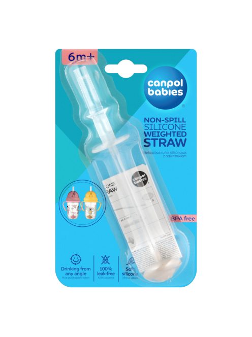 Canpol babies Pót súlyozott szívószál, 56/606 és 56/607 poharakhoz, 1db, szürke