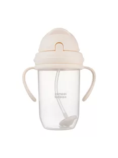   Canpol babies Súlyozott szívószálas itatópohár, 270ml, krémszín