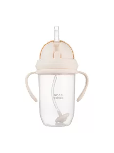   Canpol babies Súlyozott szívószálas itatópohár, 270ml, krémszín
