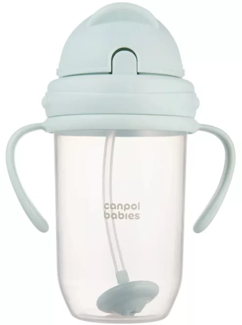 Canpol babies Súlyozott szívószálas itatópohár, 270ml, menta