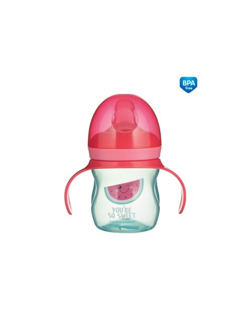 Canpol babies Gyakorló itatópohár szilikon szeleppel, 150 ml, SO COOL - rózsaszín