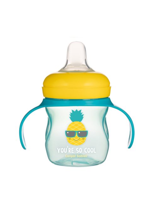 Canpol babies Gyakorló itatópohár szilikon szeleppel, 150 ml, SO COOL - türkiz