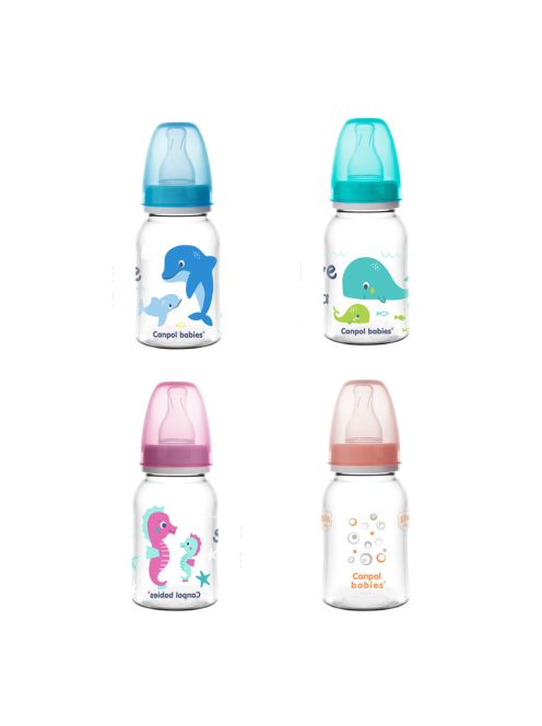 Canpol babies Keskeny nyakú cumisüveg, 120 ml, LOVE&SEA