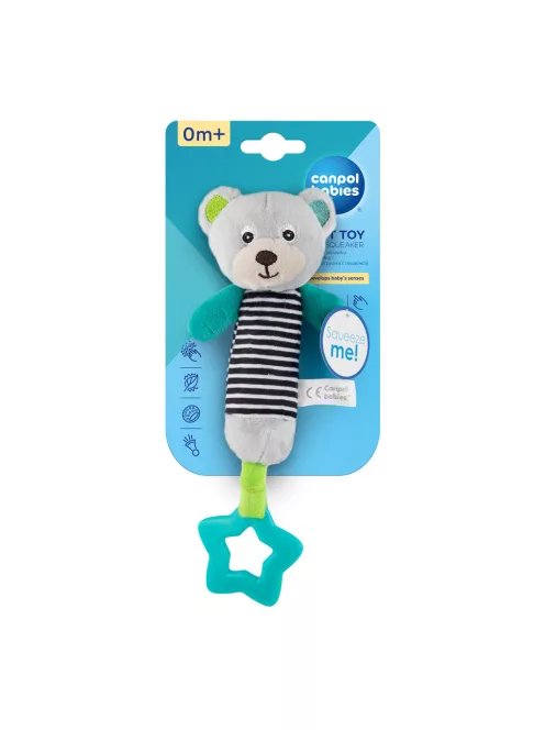 Canpol babies Puha sípoló játék rágókával, 0+, BEARS - szürke