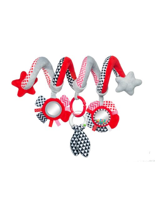 Canpol babies Spirál játék a babakocsira/gyermekágyra - ZigZag piros