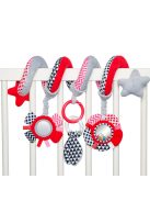 Canpol babies Spirál játék a babakocsira/gyermekágyra - ZigZag piros