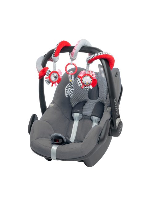 Canpol babies Spirál játék a babakocsira/gyermekágyra - ZigZag piros