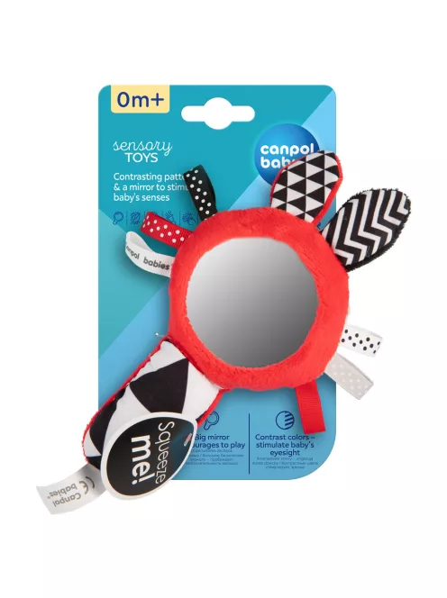 Canpol babies Puha kontrasztos sípoló játék tükörrel, SENSORY