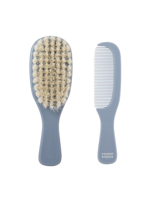 Canpol babies Természetes sörtés hajkefe és fésű GOLD - kék