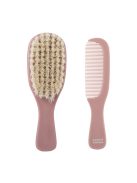 Canpol babies Természetes sörtés hajkefe és fésű GOLD - rózsaszín
