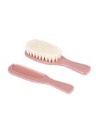 Canpol babies Természetes sörtés hajkefe és fésű GOLD - rózsaszín