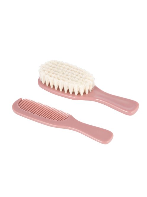 Canpol babies Természetes sörtés hajkefe és fésű GOLD - rózsaszín