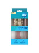 Canpol babies Természetes sörtés hajkefe és fésű GOLD - rózsaszín